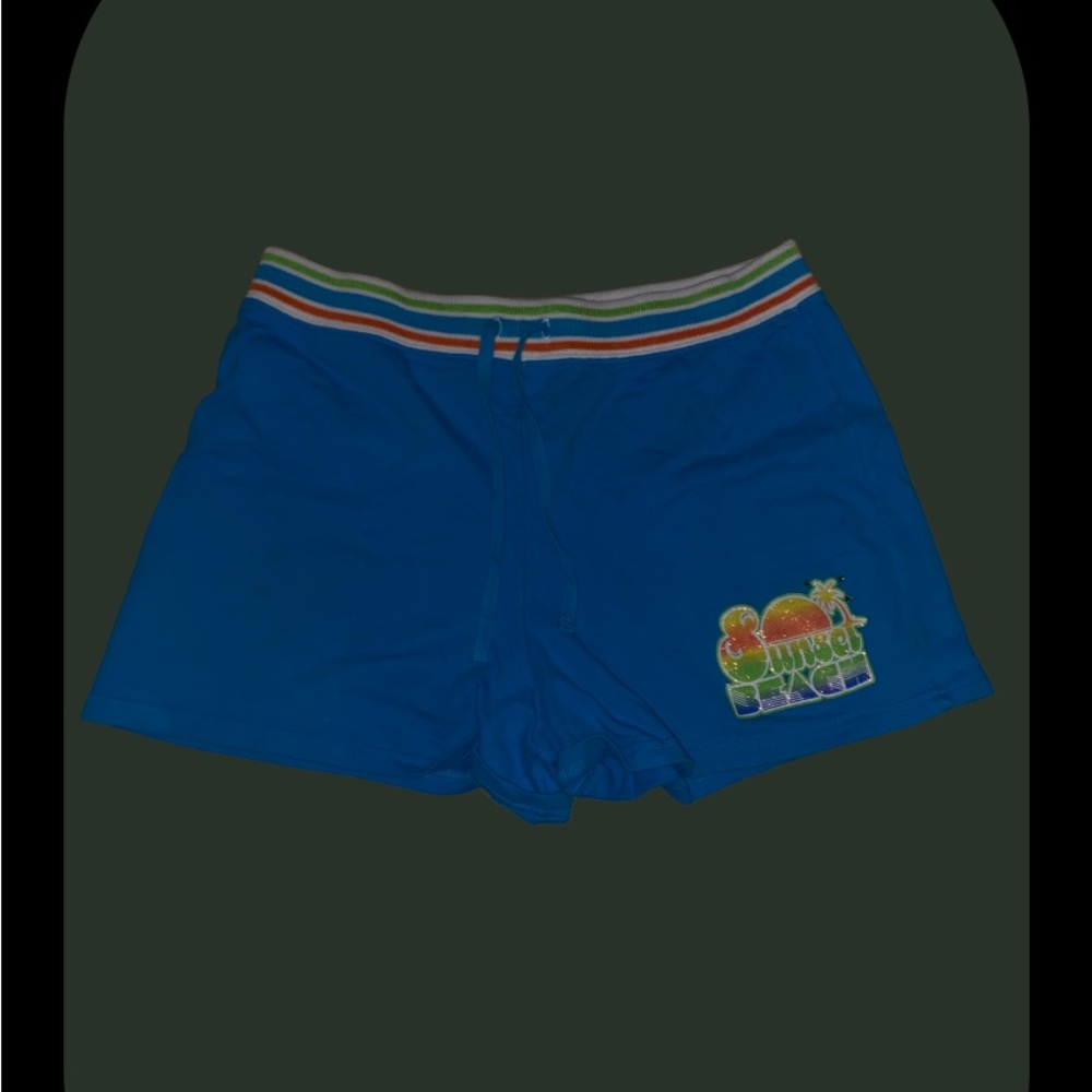 Vintage Arizona Jean Company Blue Shorts with Colorful Waistband